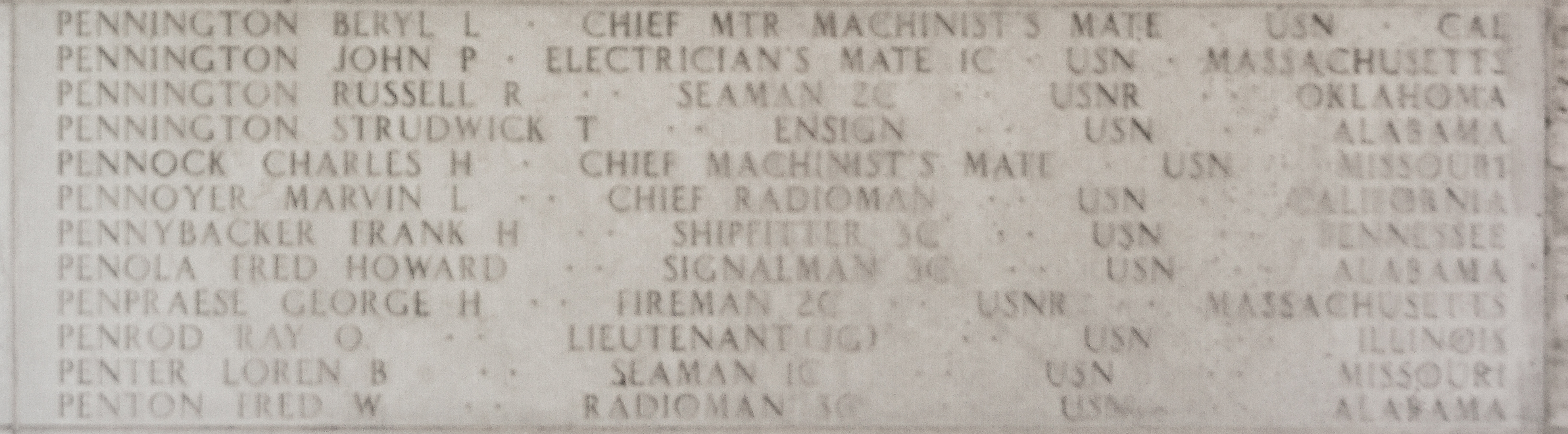 Charles H. Pennock, Chief Machinist's Mate